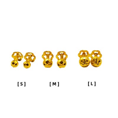 916 Gold Casting Ball Stud Earrings ( S | M | L )
