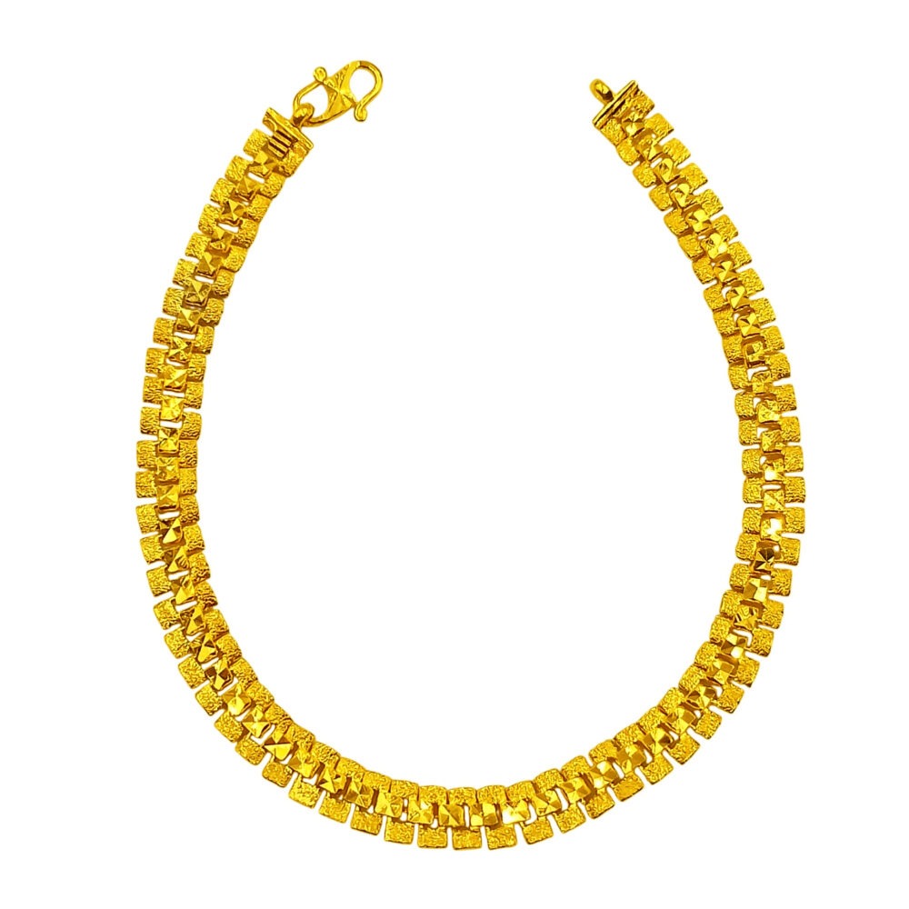 916 Gold Solid Men Bracelet (6mm) - Image 2
