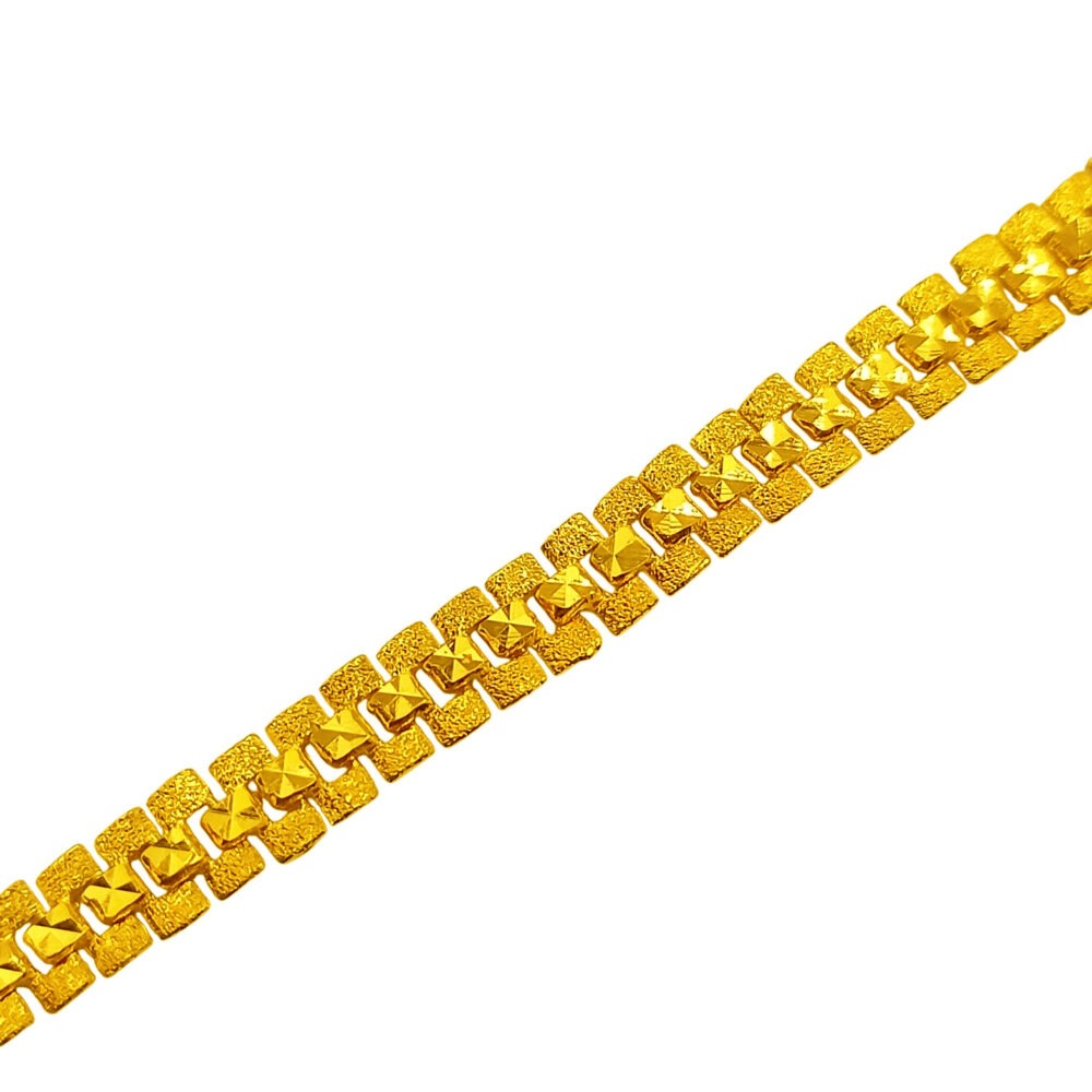 916 Gold Solid Men Bracelet (6mm) - Image 3