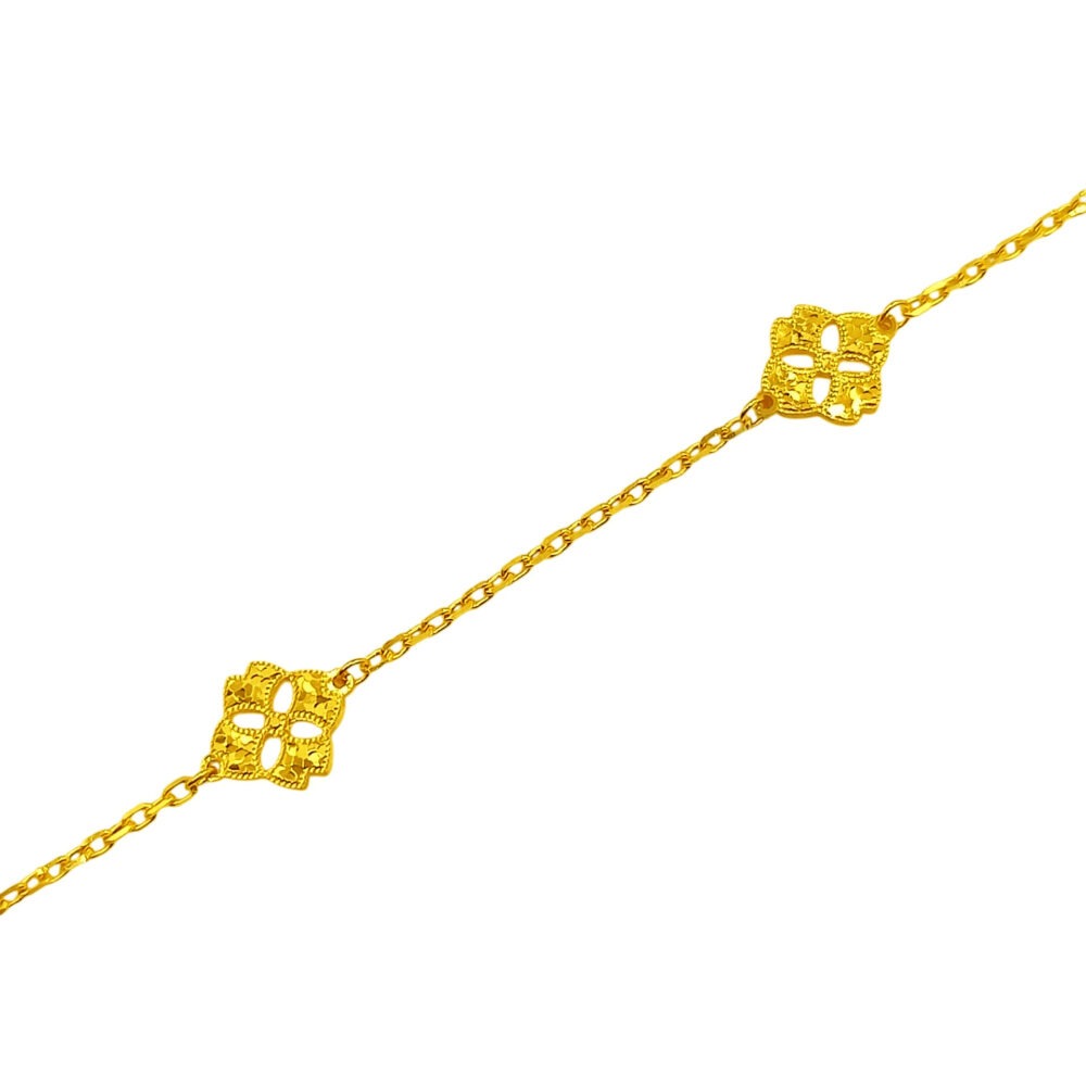 916 Gold Honeycomb Flower Bracelet - Image 2