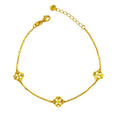916 Gold Honeycomb Flower Bracelet