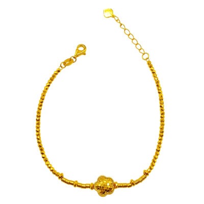 916 Gold Flower Honeycomb with Ball Bracelet