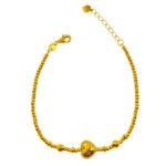 916 Gold Heart Honeycomb with Ball Bracelet