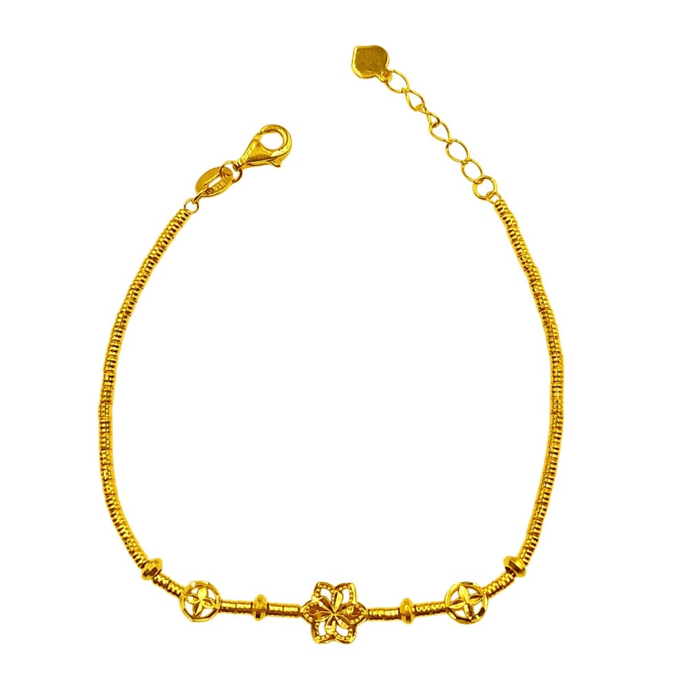 916 Gold Flower with Ball Bracelet