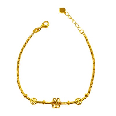 916 Gold Flower with Ball Bracelet