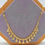 916 Gold Dangling Christmas Tree with Ball Necklace