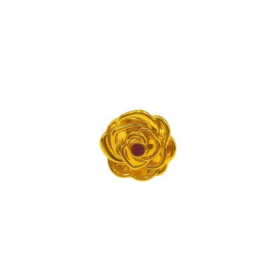 916 Gold Flower Rose Spacer Charm