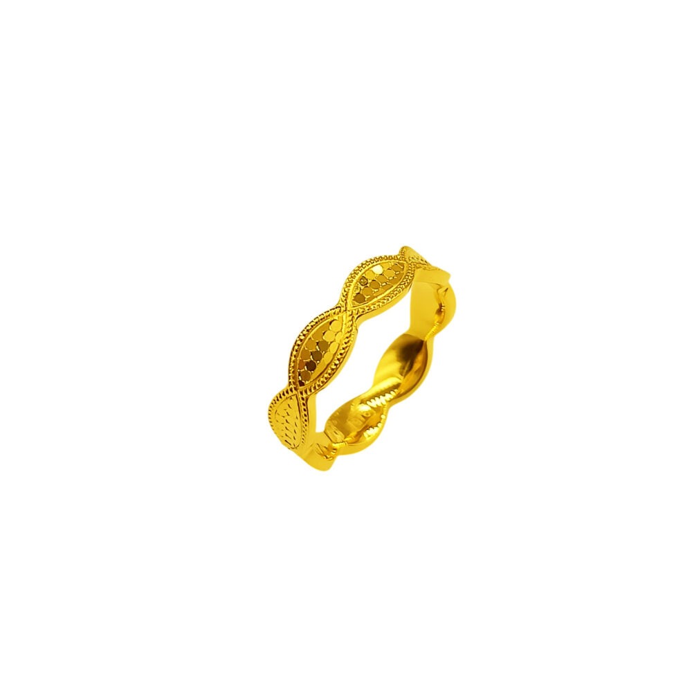 916 Gold Leaf Honeycomb Ring (4mm) - Image 2