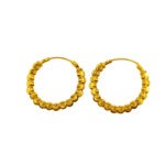 916 Gold Ball Hoop Earrings