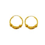 916 Gold Ball Hoop Earrings