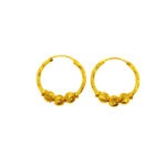 916 Gold Ball Hoop Earrings