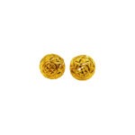 916 Gold Glitter Half Ball Stud Earrings