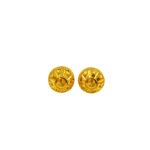 916 Gold Glitter Half Ball Stud Earrings