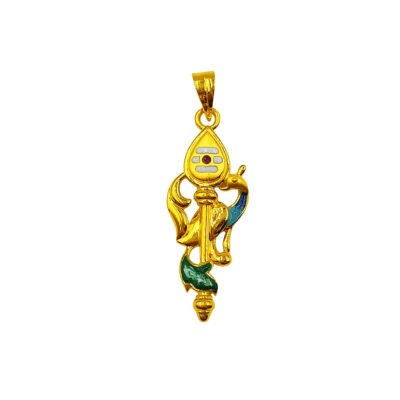 916 Gold Vel with Peacock Pendant