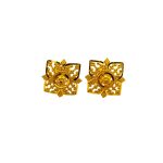 916 Gold Bombay Square Stud Earrings