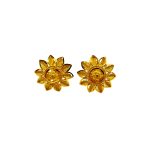 916 Gold Bombay Flower Stud Earrings