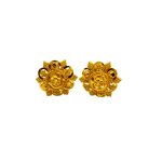 916 Gold Bombay Flower Stud Earrings