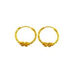 916 Gold 2 Ball Hoop Earrings