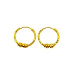916 Gold 2 Ball Hoop Earrings