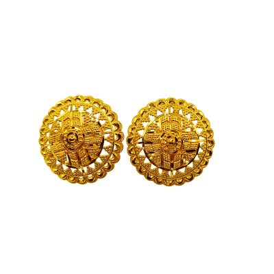 916 Gold Dubai Stud Earrings (20mm)