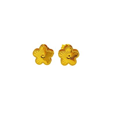 916 Gold Flower Stud Earrings