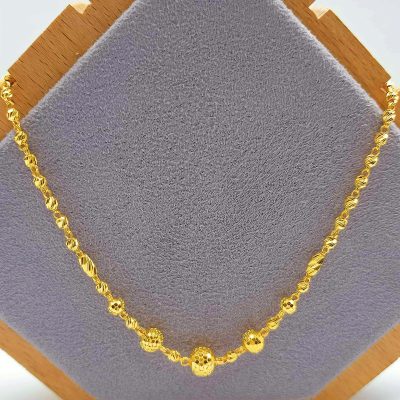 916 Gold Ball with Tube Necklace