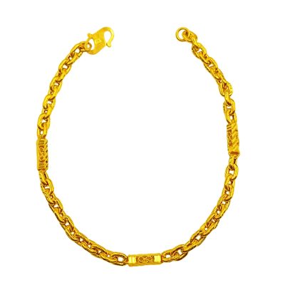 916 Gold Casting Tube Link Bracelet