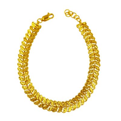 916 Gold Casting Leaf Bracelet (8mm)
